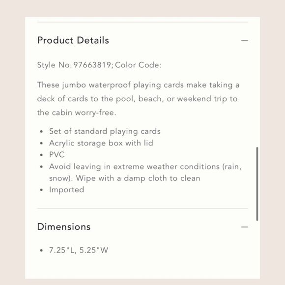 ♣️ ANTHRO OVERSIZED JUMBO SCALLOP EDGE PLAYING CARDS STRIPED WATERPROOF NWT - Picture 5 of 6